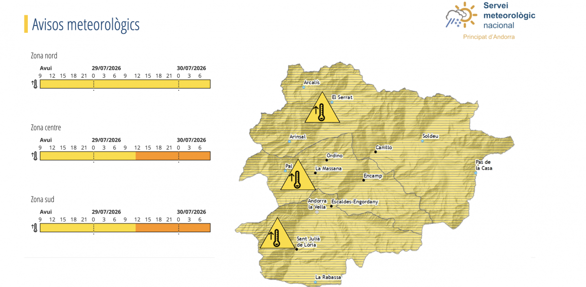 Prealerta per perill d’incendi molt alt a la zona centre i sud del país i per altes temperatures