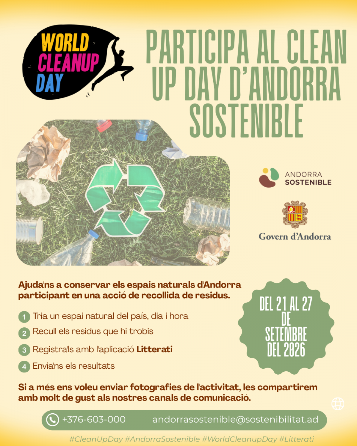 Andorra Sostenible impulsa una nova edició del Clean Up Day per retirar residus del medi natural