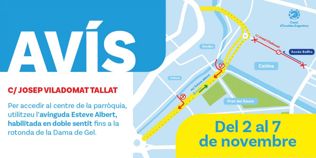 El carrer Josep Viladomat quedarà tallat a la circulació del 2 al 7 de novembre per obres